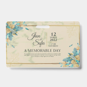 Emerald Greenery Faire-part de mariage Décontracté Badge