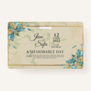 Emerald Greenery Faire-part de mariage Décontracté Badge