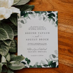 Emerald Greenery Formal Wedding Invitation<br><div class="desc">This emerald greenery formal wedding invitation is perfect for a boho wedding. The elegant yet rustic design features moody dark green watercolor leaves and eucalyptus with a modern bohemian woodland feel.</div>