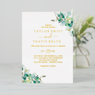 Emerald Greenery Gold Foil Wedding