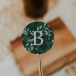 Emerald Greenery | Green Monogram Envelope Seals<br><div class="desc">These emerald greenery green monogram envelope seals are perfect for a boho wedding. The elegant yet rustic design features moody dark green watercolor leaves and eucalyptus with a modern bohemian woodland feel. Personalize the label with the last initial of the bride and groom.</div>