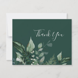 Emerald Greenery Green Thank You Card