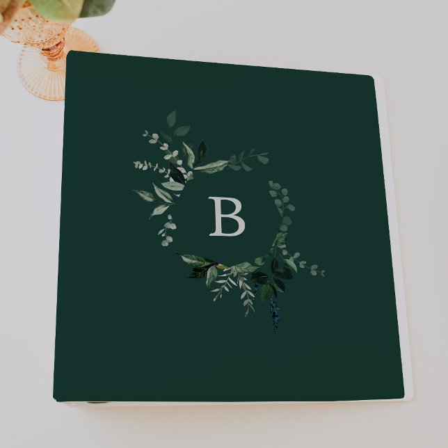 Emerald Greenery Green Wedding Photo Album Binder (Emerald Greenery Green Wedding Photo Album 3 Ring Binder)