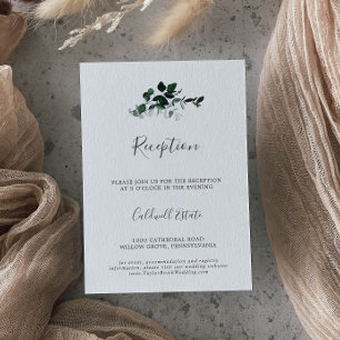 Emerald Greenery Mariage Réception Insertion Carte