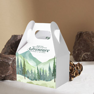 Emerald Greenery Mountain Pine Rustic Wedding Favor Box