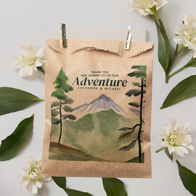 Emerald Greenery Mountain Pine Rustic Wedding  Favour Bag (Creator Uploaded)