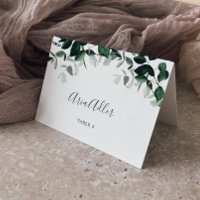 Emerald Greenery Nom d'hôte Carte Mariage Place