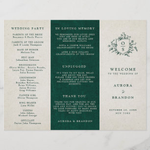 Emerald Greenery Programme Vintage de mariage bota
