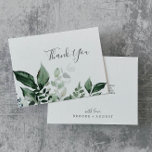 Emerald Greenery Thank You Card<br><div class="desc">This emerald greenery thank you card is perfect for a boho wedding. The elegant yet rustic design features moody dark green watercolor leaves and eucalyptus with a modern bohemian woodland feel. Personalize the back of the card with your names, and a thank you message. Alternatively, leave the thank you message...</div>