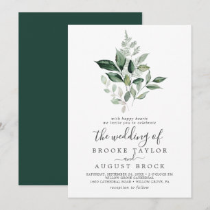 Emerald Greenery The Wedding Of Invitation