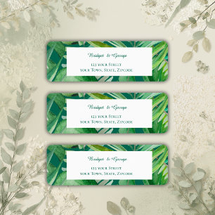 emerald greenery tropical wedding return adress 