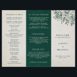 Emerald Greenery Vintage Botanical Wedding Program<br><div class="desc">Elegant Emerald green greenery vintage botanical wedding program featuring elegant green watercolor flowers and leaves. Please contact me for any help in customization or if you need any other product with this design.</div>