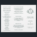 Emerald Greenery Vintage Botanical Wedding Program<br><div class="desc">Elegant Emerald green greenery vintage botanical wedding program featuring elegant green watercolor flowers and leaves. Please contact me for any help in customization or if you need any other product with this design.</div>