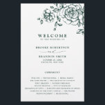 Emerald Greenery Vintage Botanical Wedding Program<br><div class="desc">Elegant Emerald green greenery vintage botanical wedding program featuring elegant green watercolor flowers and leaves. Please contact me for any help in customization or if you need any other product with this design.</div>
