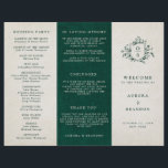 Emerald Greenery Vintage Botanical Wedding Program<br><div class="desc">Elegant Emerald green greenery vintage botanical wedding program featuring elegant green watercolor flowers and leaves. Please contact me for any help in customization or if you need any other product with this design.</div>