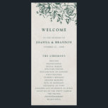 Emerald Greenery Vintage Botanical Wedding Program<br><div class="desc">Elegant Emerald green greenery vintage botanical wedding program featuring elegant green watercolor flowers and leaves. Please contact me for any help in customization or if you need any other product with this design.</div>