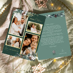 Emerald Greenery Vintage Four Photo Collage Foil Holiday Card<br><div class="desc">Welcome to our enchanting Emerald Greenery Vintage Four Photo Collage Foil Holiday Card design, where vintage charm meets modern elegance. This design features intricate watercolor greenery and subtly elegant calligraphy with simple typography, capturing the essence of traditional coziness and rustic cottage core. With a touch of retro flair and a...</div>