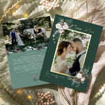 Emerald Greenery Vintage Merry Married Portrait Foil Holiday Card<br><div class="desc">Welcome to our enchanting Emerald Greenery Vintage Merry Married Portrait Foil Holiday Card design, where vintage charm meets modern elegance. This design features intricate watercolor greenery and subtly elegant calligraphy with simple typography, capturing the essence of traditional coziness and rustic cottage core. With a touch of retro flair and a...</div>