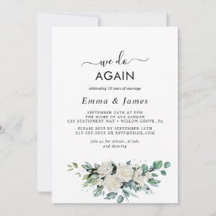 Emerald Greenery "We Do Again" Vow Renewal Invitation