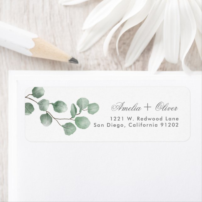  Emerald Greenery wedding couple Return Addres  (Insitu)