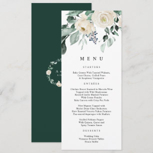 Emerald Greenery Wedding Elegant Menu