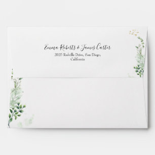 Emerald Greenery Wedding Invitation Envelope