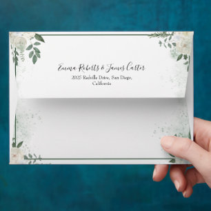 Emerald Greenery Wedding Invitation Envelope