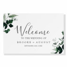 Emerald Greenery Wedding Welcome Sign