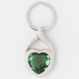 Emerald Heart Keychain