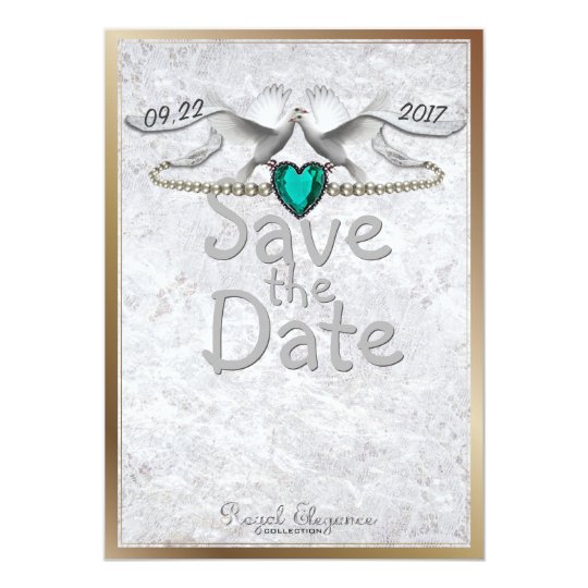 Emerald Heart Save the Date Card