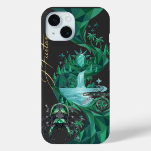 “Emerald Island Beetle – Nature Art iPhone 15 Case