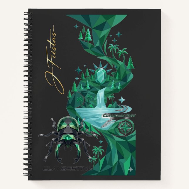 “Emerald Island Beetle – Nature Art  Notebook (Front)