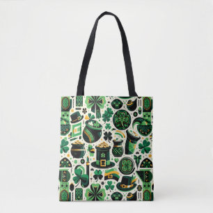 Emerald Isle Charm: Seamless St. Patrick's Day Pat Tote Bag
