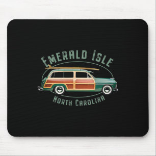 Emerald Isle North Carolina Vintage Surfing Mouse Pad
