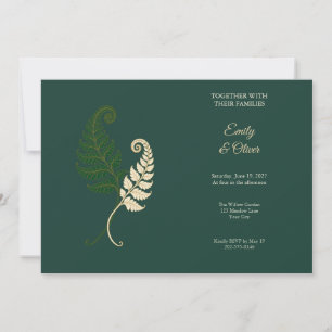 Emerald Ivory Fern Wedding Invitation