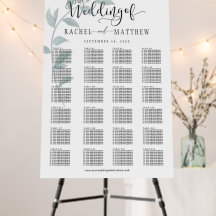 Emerald Ivy Wedding Seating Chart-Pick Colour/Size