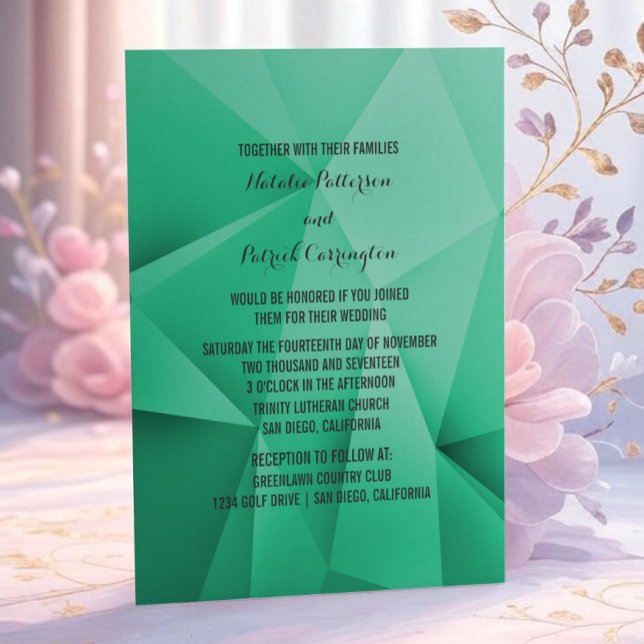 Emerald Jewel Faire-part de mariage (Emerald Jewel Tones Wedding Invitation)