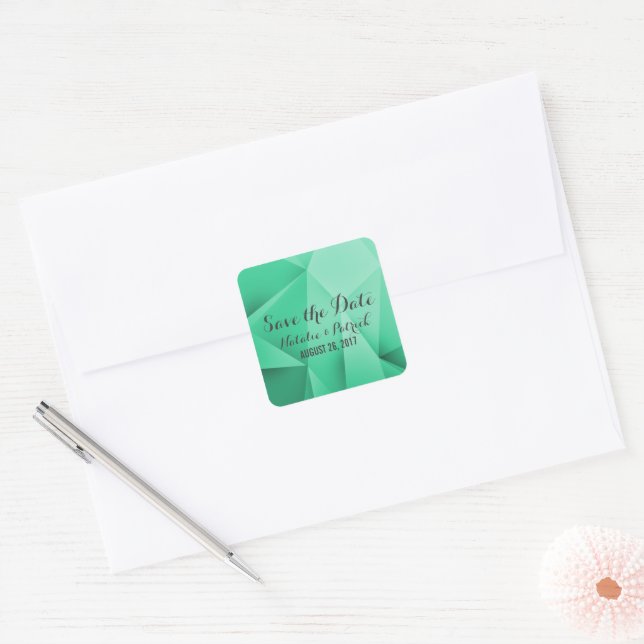 Emerald Jewel Tones Save the Date Stickers (Envelope)