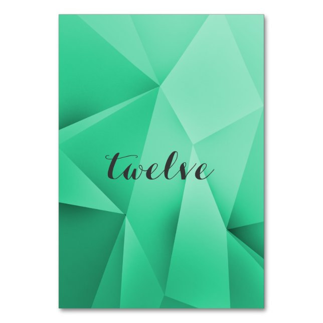 Emerald Jewel Tones Table Number Card (Front)