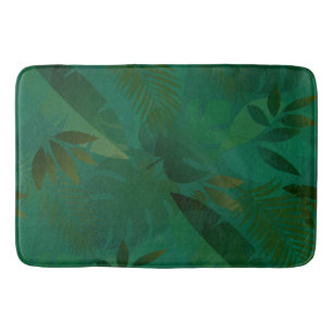 Emerald Jungle Exotic Mystic Tropical Leaves Bath Mat