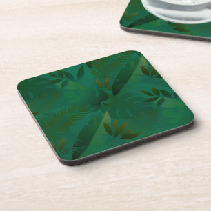 Emerald Jungle Exotic Mystic Tropical Leaves Coaster
