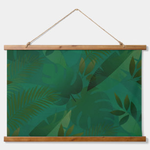 Emerald Jungle Exotic Mystic Tropical Leaves Hanging Tapestry