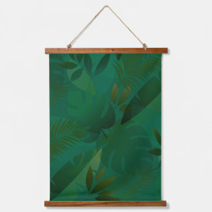 Emerald Jungle Exotic Mystic Tropical Leaves Hanging Tapestry