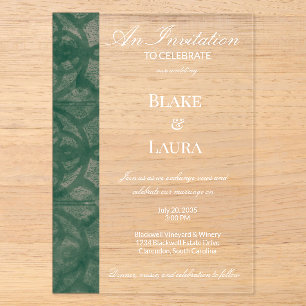 Emerald Lake Fall Muscadine Batik Custom Acrylic Invitations