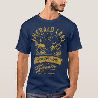 Emerald Lake Rocky Mountain National Park Distress T-Shirt