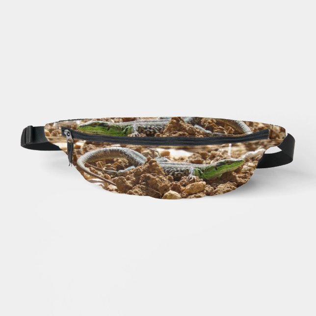 Emerald lizard Salamander in the earth  Fanny Pack (Front)
