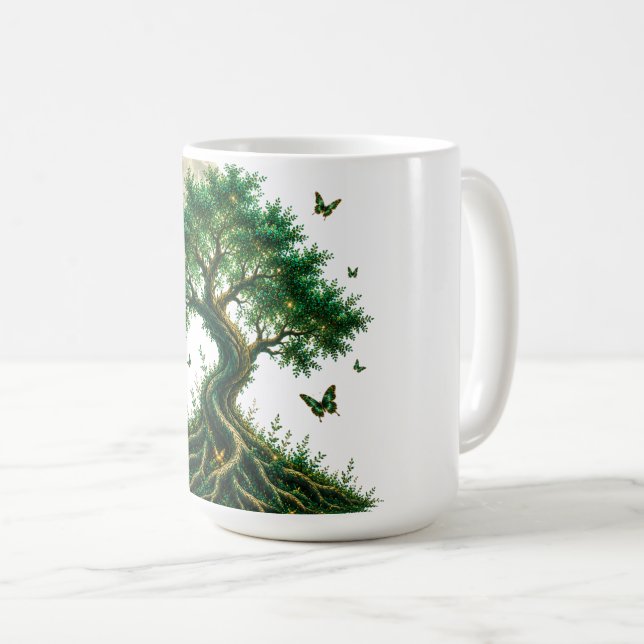 emerald magic tree latte mug (Front Right)