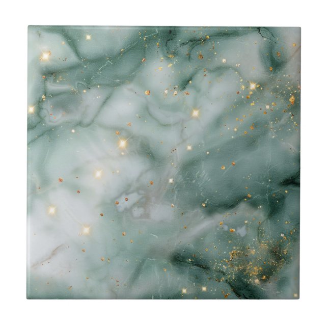 Emerald Marble Galaxy Tile (Front)