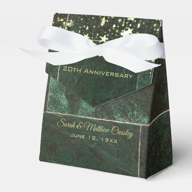 Emerald Marble Wedding Anniversary Favor Box (Front Side)