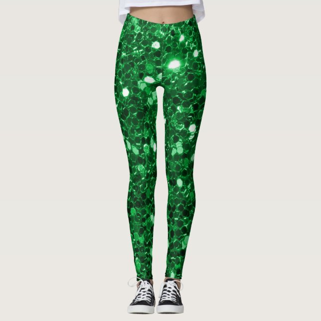 Emerald Mermaid Glitter Leggings (Front)